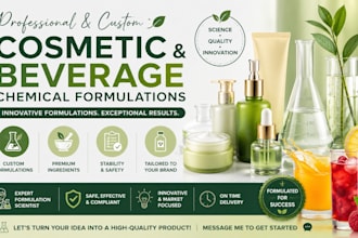 develop professional cosmetic and beverage chemical formulations