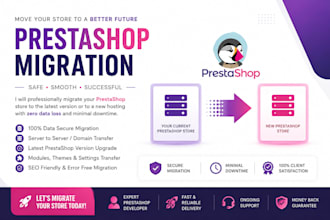 migrate prestashop store to shopify or woocommerce