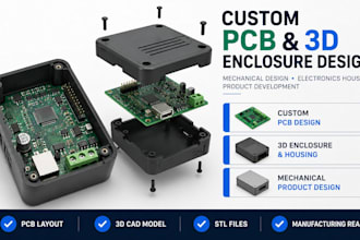 develop custom pcb 3d enclosure mechanical design, electronics housing, figurine