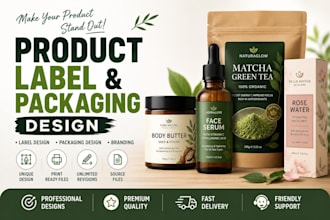 do product label design, packaging design and product branding