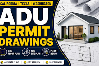california texas washington adu permit drawing adu floor plan adu site plan