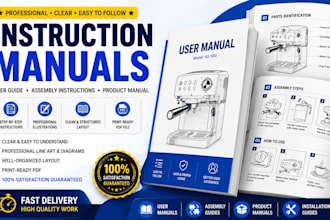 create a professional user manual and product instruction manual