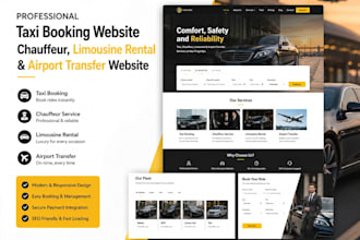 build taxi booking website, airport transfer website, chauffeur website