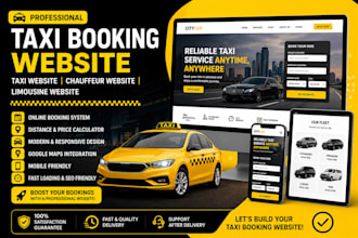create taxi booking website, taxi website, chauffeur, limousine website