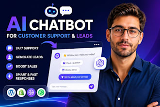 build ai chatbot for website customer support and leads generation saas