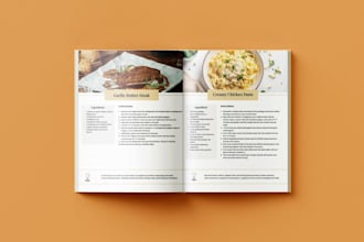 design a professional cookbook and recipe ebook layout