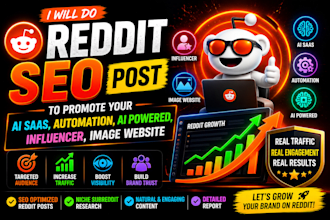 do reddit SEO post for ai saas automation ai powered influencer image website