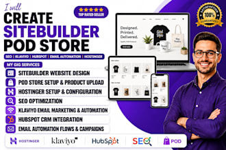 create sitebuilder pod store seo klaviyo hubspot email automation hostinger