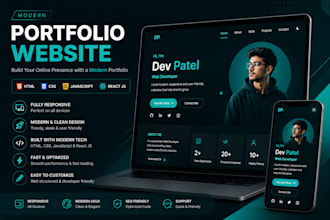 create a modern personal portfolio website
