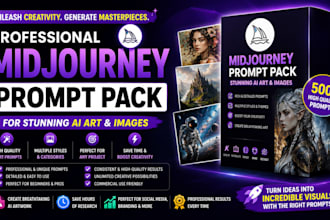 create a professional midjourney prompt pack for stunning ai art and images