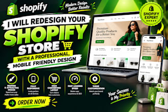 redesign your shopify store with a professional, mobile friendly design
