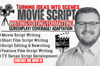 edit, proofread and format screenplay feature film script movie script editing
