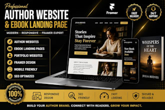 design a professional author website, ebook landing page,portfolio website