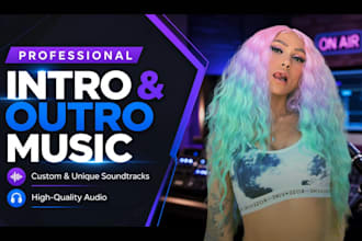 create custom jingle intro and outro for podcast commercial ads, youtube channel