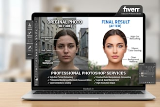 professional photoshop editing, advanced photo retouching and background removal