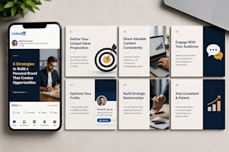 design linkedin carousel post fo personal branding and growth
