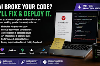 fix and deploy  broken ai generated code deploy to production
