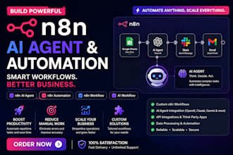 build n8n ai agent, n8n automation, n8n workflow and ai workflow automation