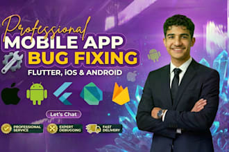 fix bugs, errors, and crashes in your ios or android or flutter app