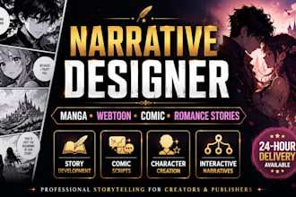 be your narrative designer for manga, webtoon, comic and romance stories