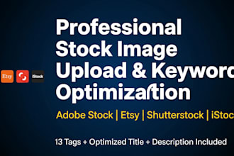 upload and SEO optimize your images for adobe stock and etsy