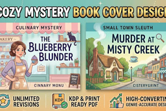 design a cozy mystery book cover for KDP and kindle