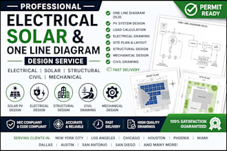 design electrical single line diagrams load calculations for new york and miami