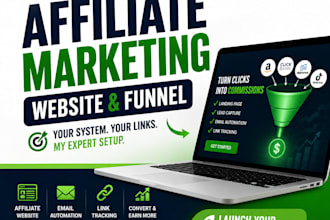 build your clickbank, amazon affiliate marketing website and sales funnel jvzoo