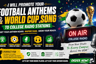 promote your football anthems and soccer music to college radio stations