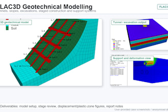 build flac3d geotechnical models for tunnels slopes and excavations