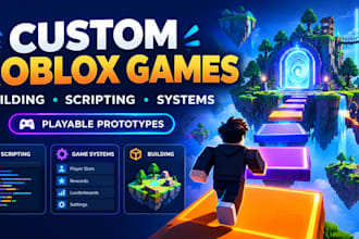 create a roblox game with scripting, building and systems