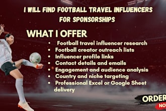 find football travel influencers for sponsorships