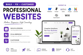 build fix customize framer odoo webflow drupal joomla squarespace wix websites