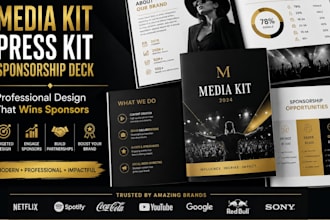 design a professional media kit, press kit and sponsorship proposal