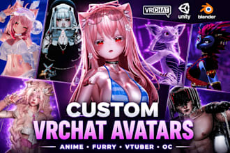 design vrchat anime avatar furry vtuber model oc cyberpunk fantasy roleplay avi