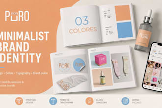 create a clean brand identity with logo and brand guide