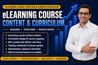 create elearning course content, curriculum design, mini courses and workbook