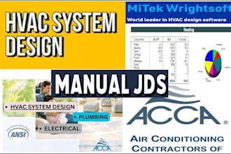 do manual j, s, d calculation hvac design and mep for city permit