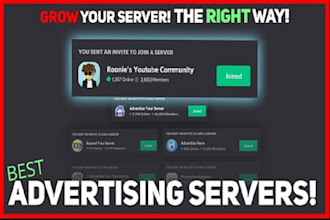 advertise, discord promotion, organic growth to gain real and  active members