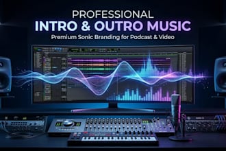 create a professional youtube intro outro and channel audio branding