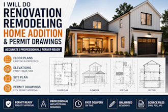 do house renovation, remodeling, home addition, garage, adu and permit drawings