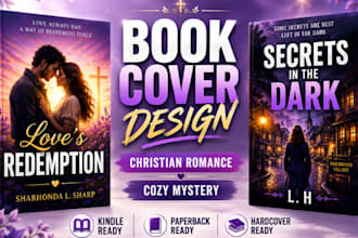 design ebook cover kdp cover for christian romance cozy mystery story
