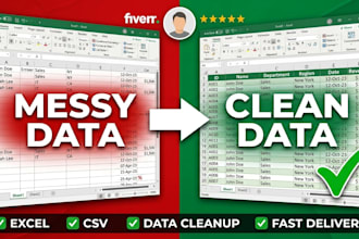 clean, format, and organize your excel or CSV data