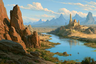 draw cartoon scenery illustration for you