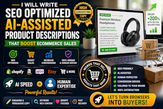 write SEO optimized ai assisted product descriptions that boost ecommerce sales