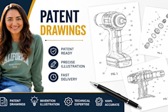 patent technical illustration, patent drawing, invention patent drawing expert