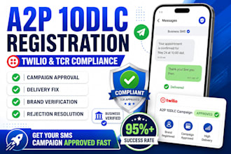 do a2p 10dlc, SMS registration, tcr compliance, twilio fix
