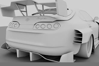 printable 3d car model mechanical vehicle part rc widebody kit car body kit