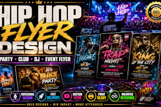 design eye catching hip hop flyer party club dj event music concert  flyer