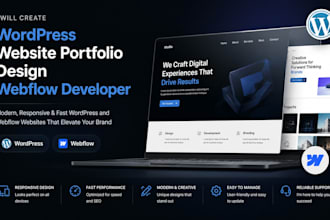 create wordpress website portfolio design  webflow developer